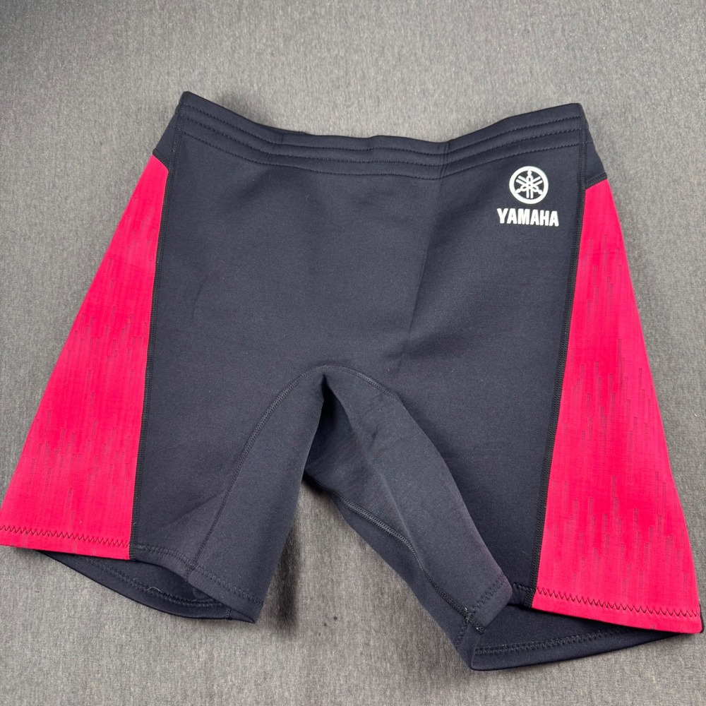 Yamaha Neoprene Shorts Mens XL Black Red Water Sports Jet Ski Wetsuit Bottoms